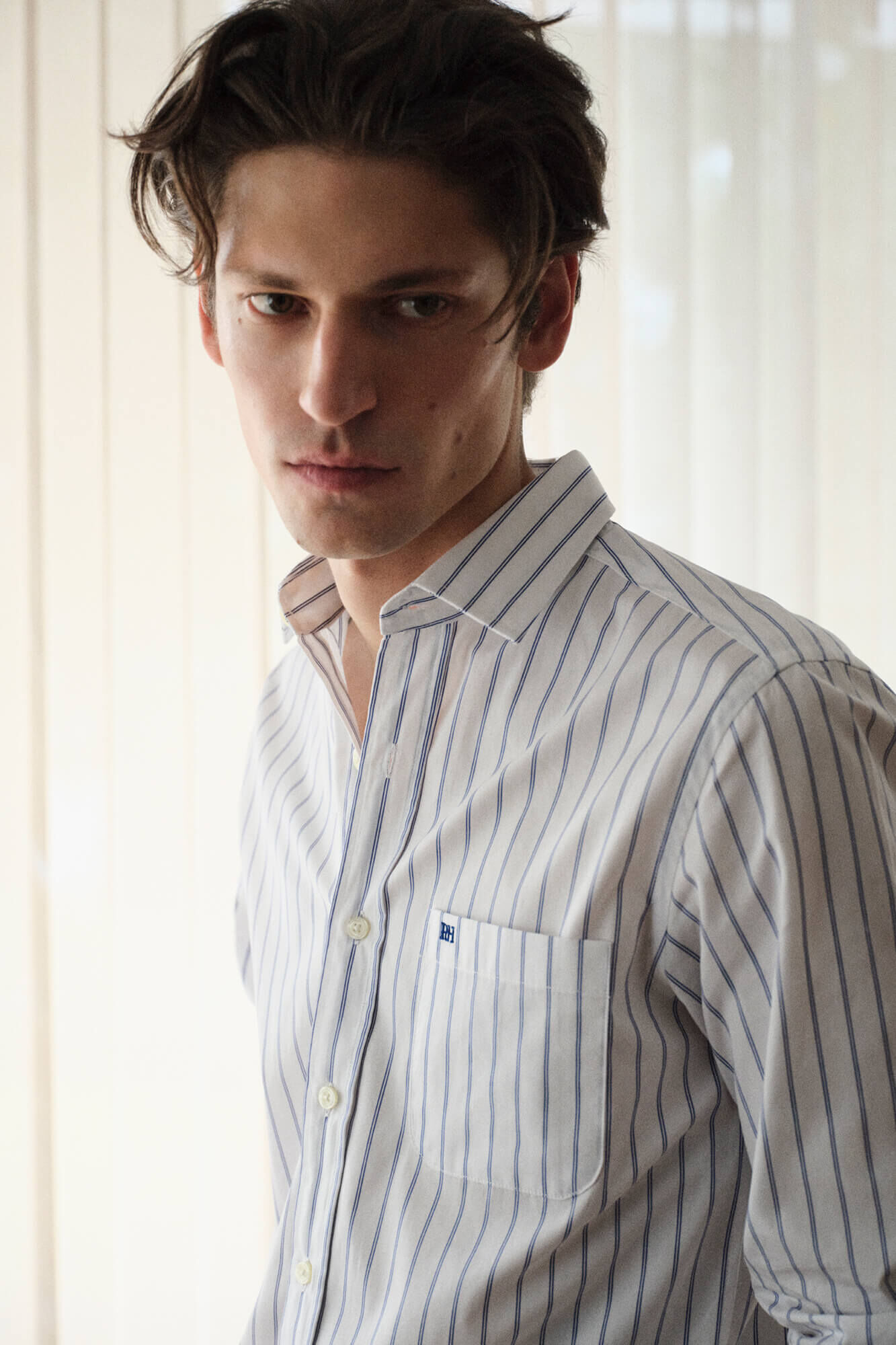 Pedro del Hierro Camisa rayas tejido italiano