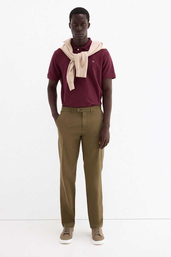 Pedro del Hierro Polo b&aacute;sico piqu&eacute; Burdeos