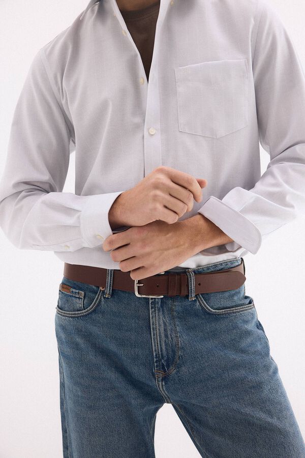 Pedro del Hierro Camisa non iron oxford rayas Gris