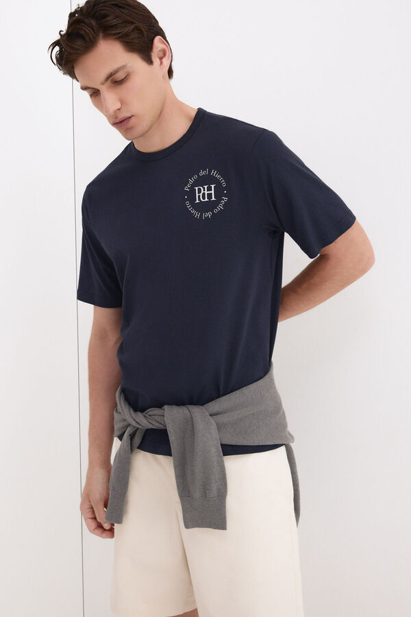 Pedro del Hierro Camiseta estampada logo Azul