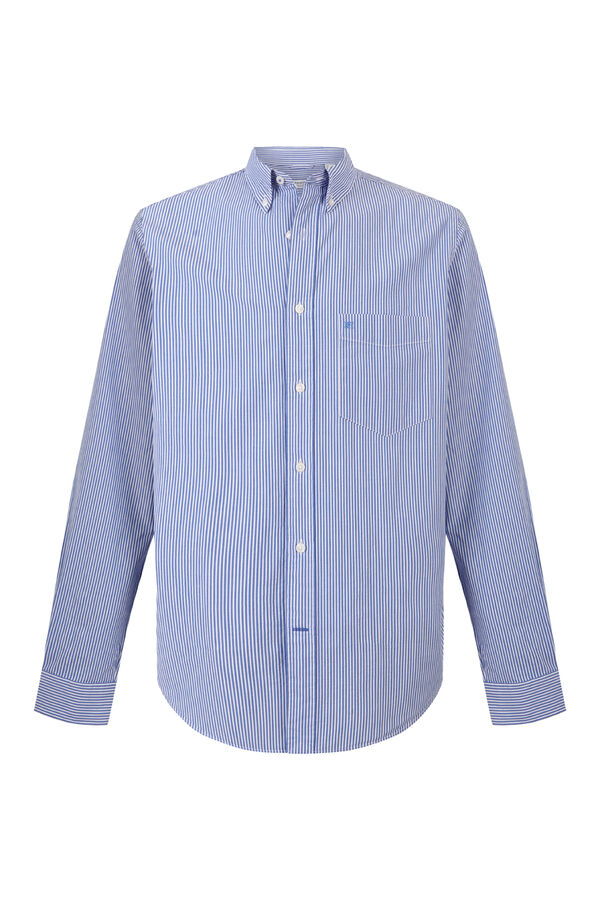 Pedro del Hierro Camisa seersucker rayas Azul