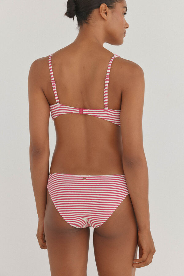 Pedro del Hierro Bikini panty cl&aacute;sico y top halter de piqu&eacute; Rosa