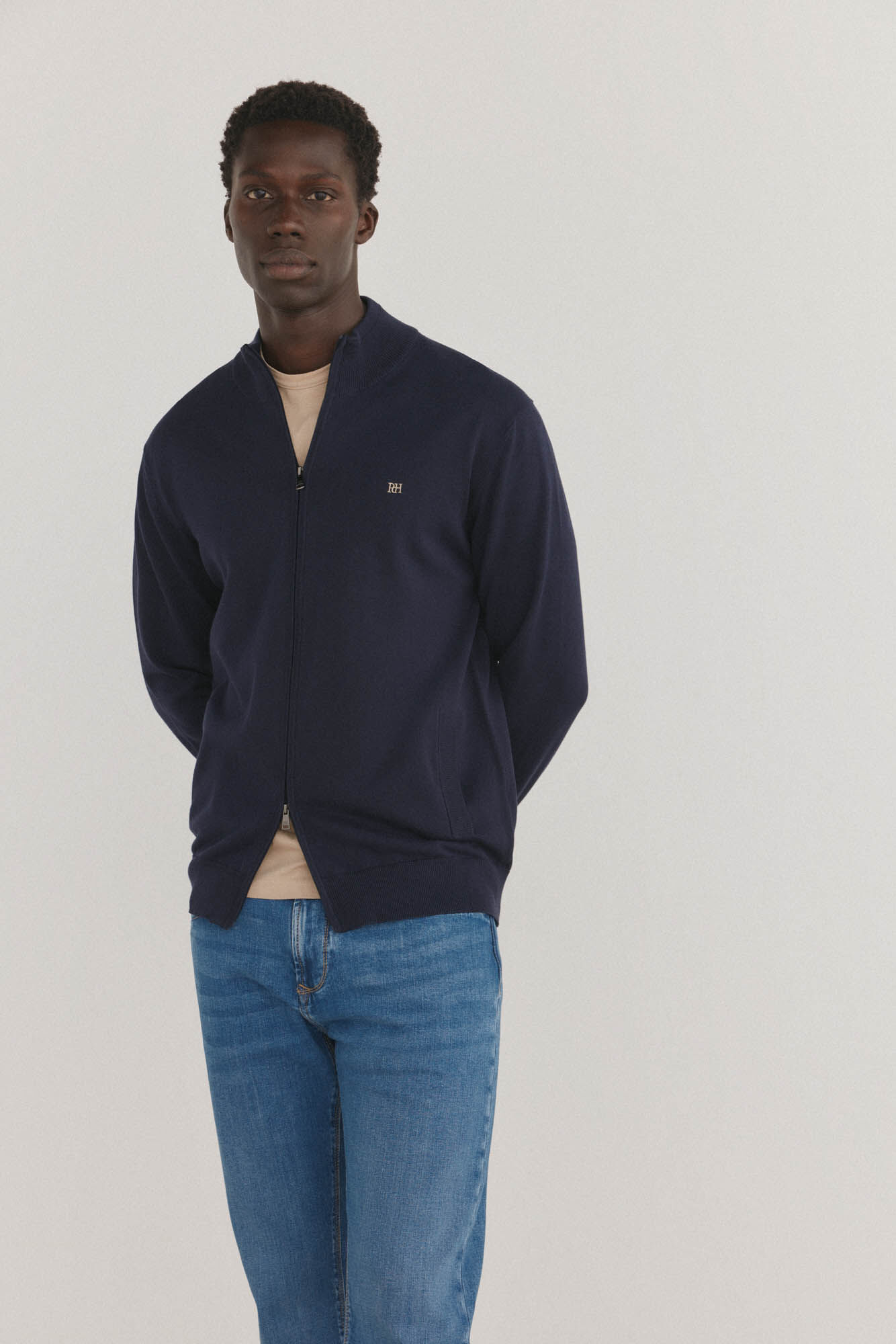 Pedro del Hierro C&aacute;rdigan fino algod&oacute;n premium cremallera