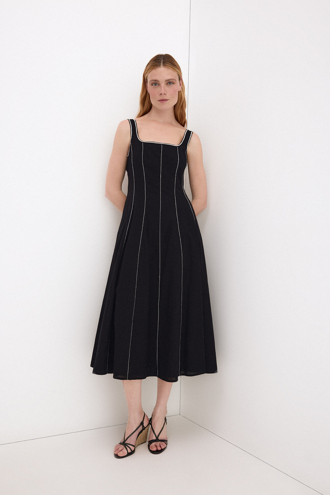 Pedro del Hierro Vestido midi contrastes
