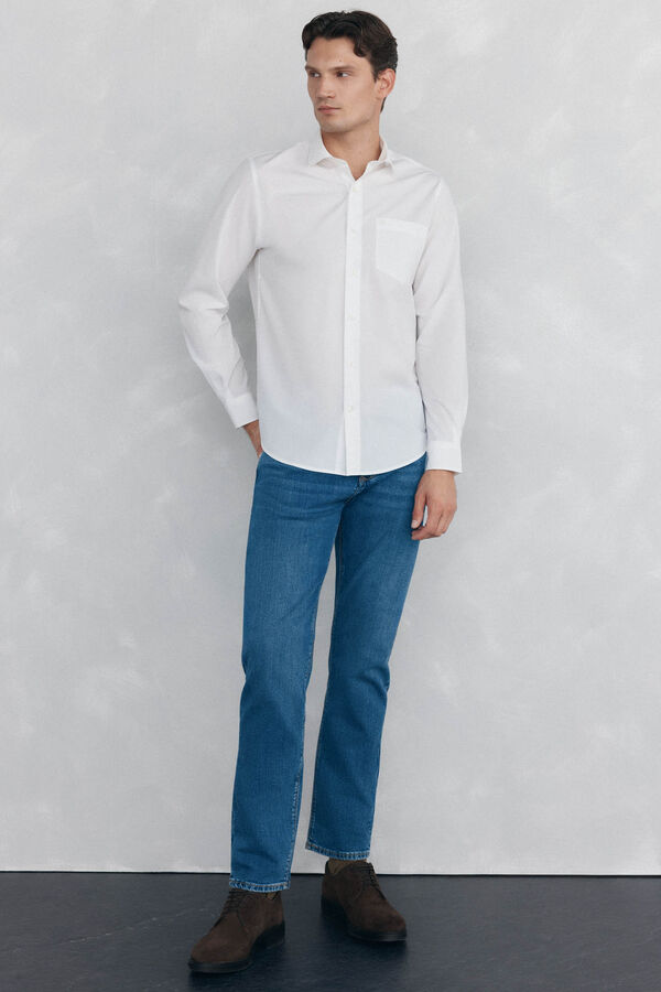 Pedro del Hierro Camisa lisa popel&iacute;n Blanco