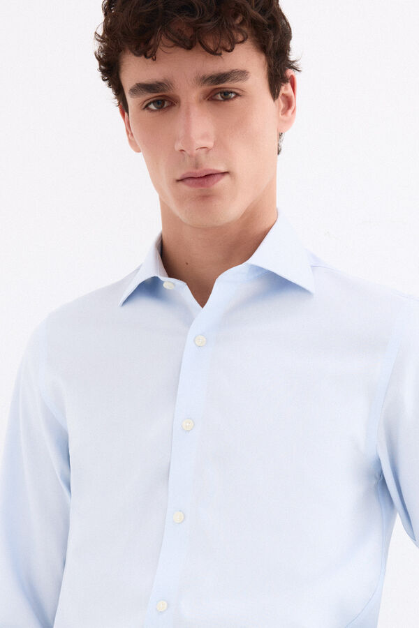 Pedro del Hierro Camisa pu&ntilde;o gemelos non iron + antimanchas Azul
