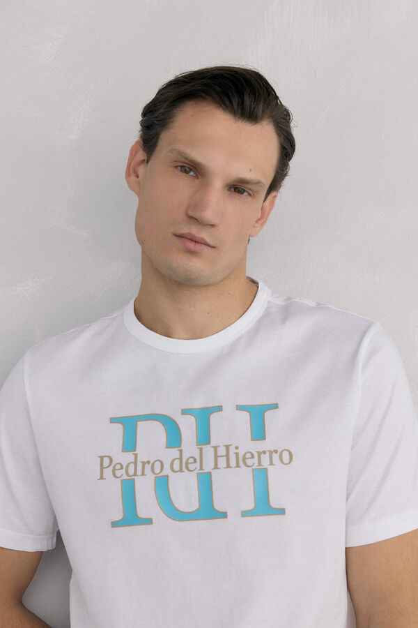 Pedro del Hierro Camiseta logo grande Blanco