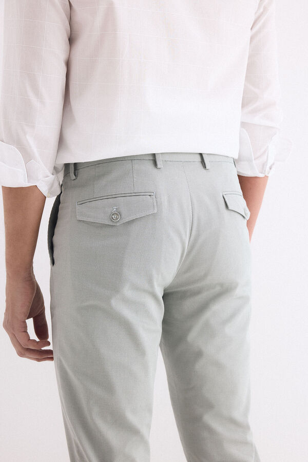 Pedro del Hierro Chino print slim Verde