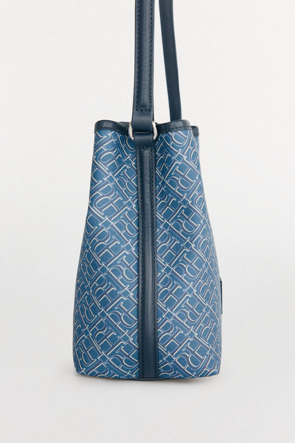 Pedro del Hierro Bolsa bucket doble asa monograma Azul