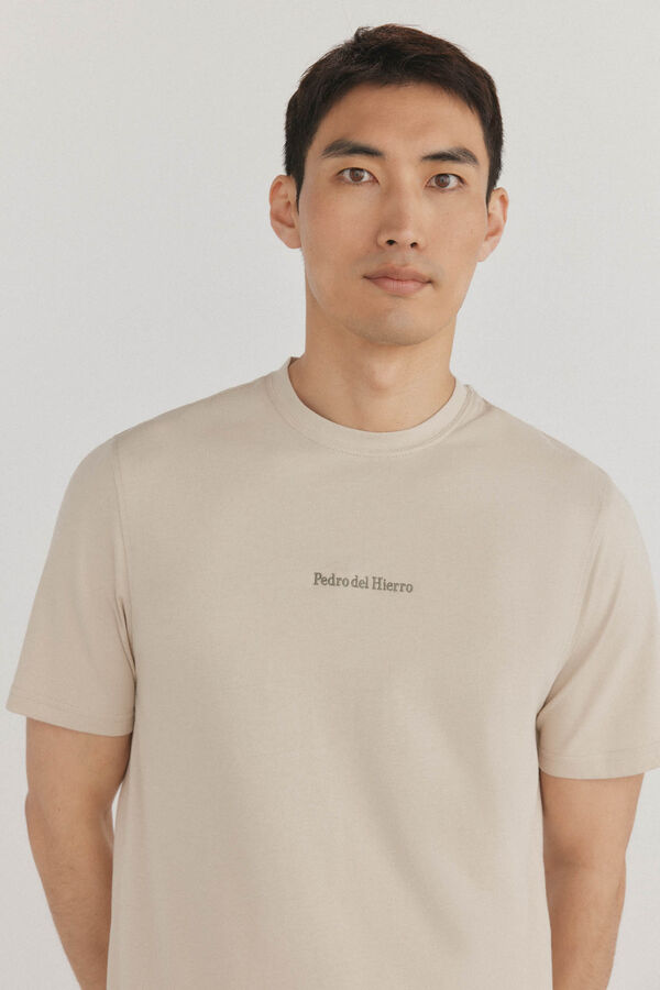 Pedro del Hierro Playera con logo posicional Beige
