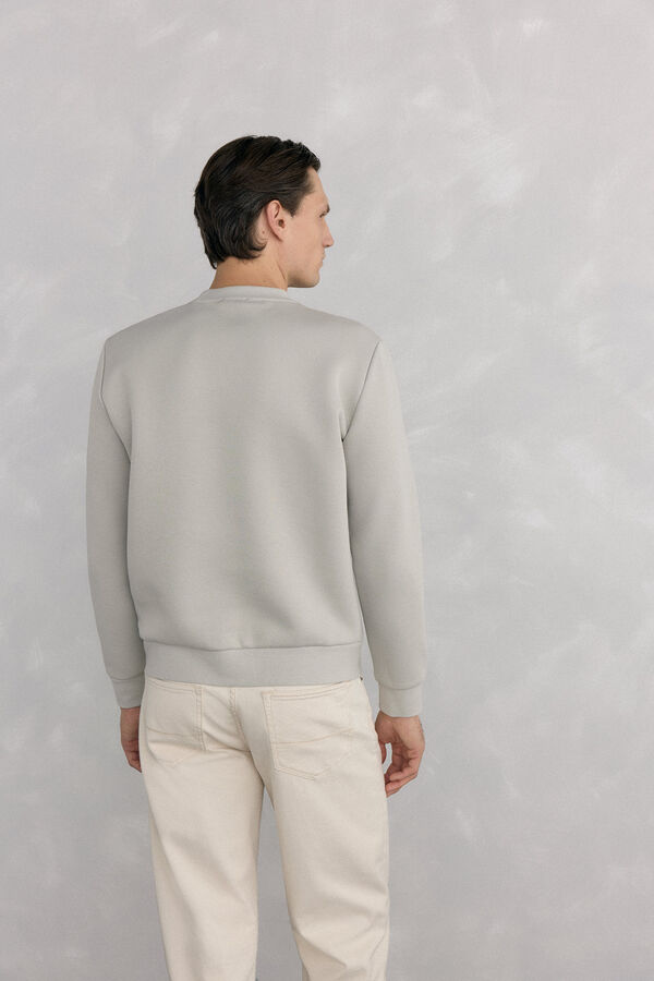 Pedro del Hierro Sudadera cuello caja tejido t&eacute;cnico Gris