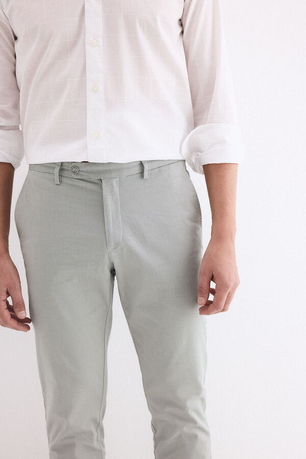 Pedro del Hierro Chino print slim Verde