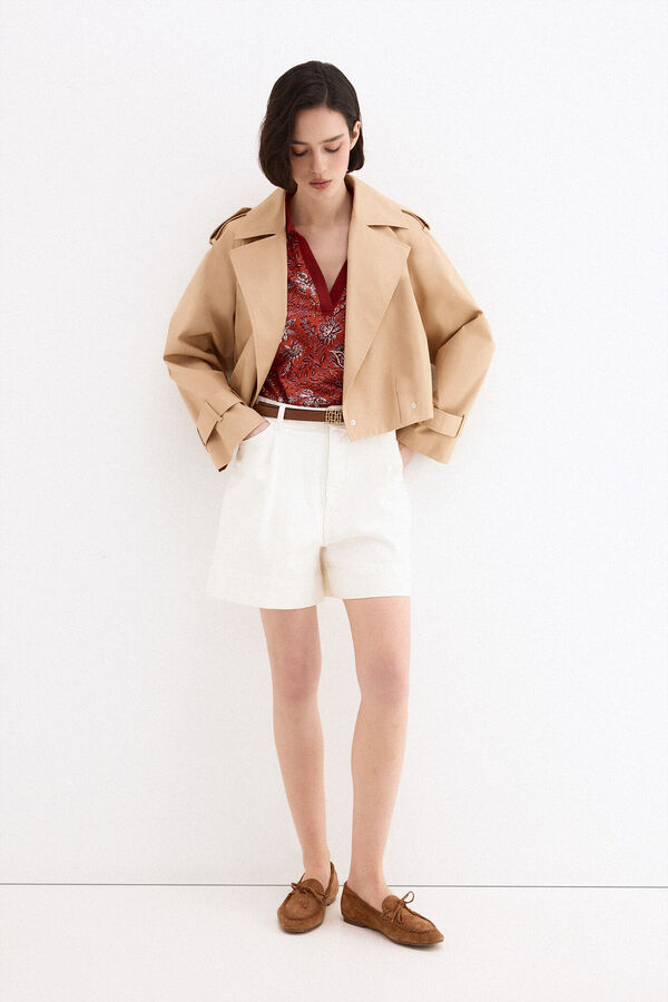 Pedro del Hierro Short de mezclilla Beige