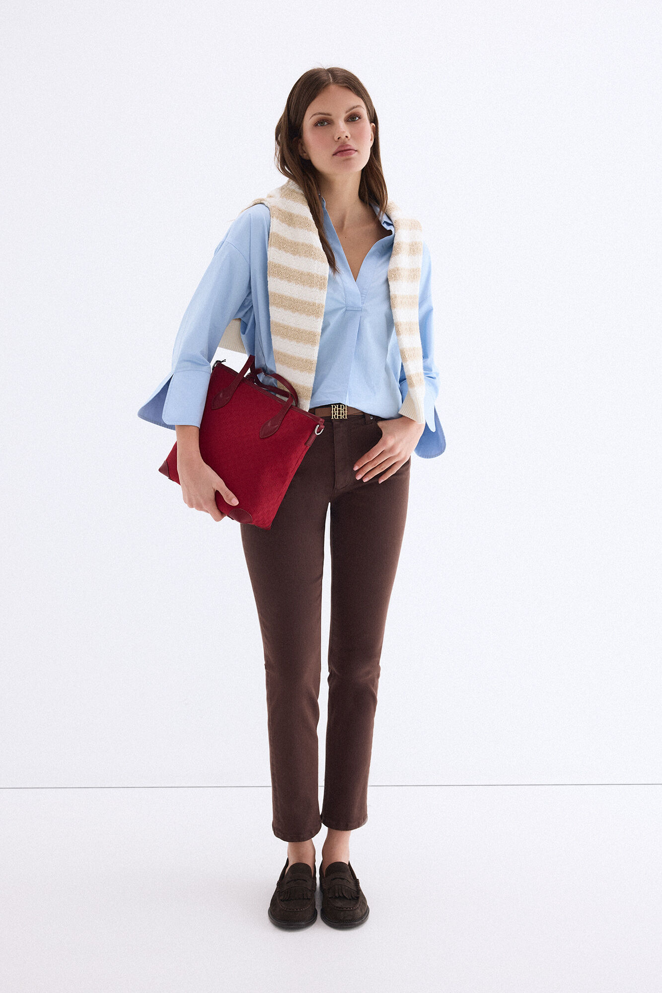 Pedro del Hierro Bolsa tote mediana de jacquard cherry