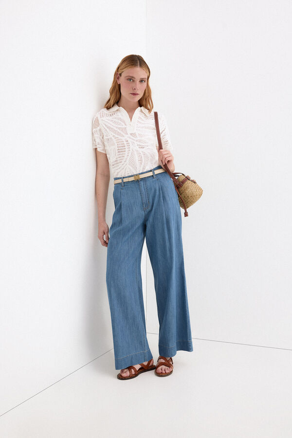 Pedro del Hierro Jeans wide leg classic Azul