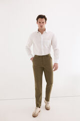 Pedro del Hierro Pantal&oacute;n lino worker regular Verde