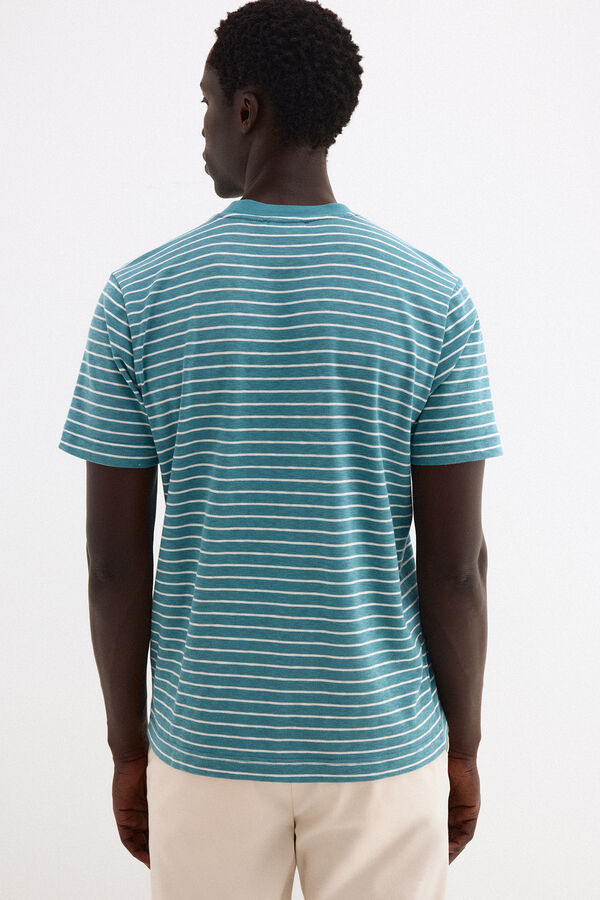 Pedro del Hierro Camiseta rayas Turquesa
