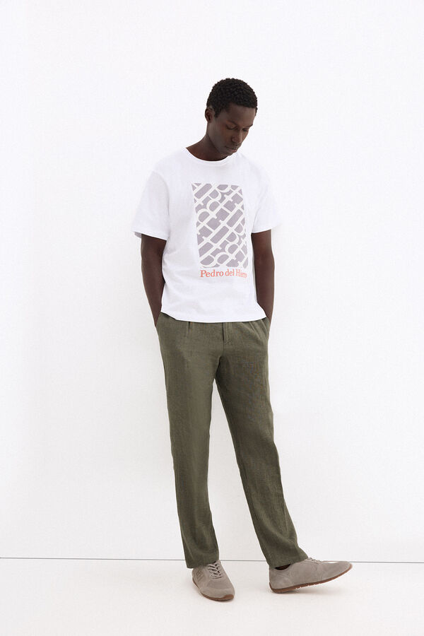 Pedro del Hierro Camiseta estampada logo Blanco
