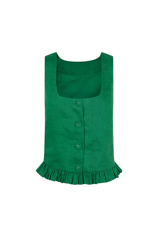 Pedro del Hierro Chaleco lino volante Verde