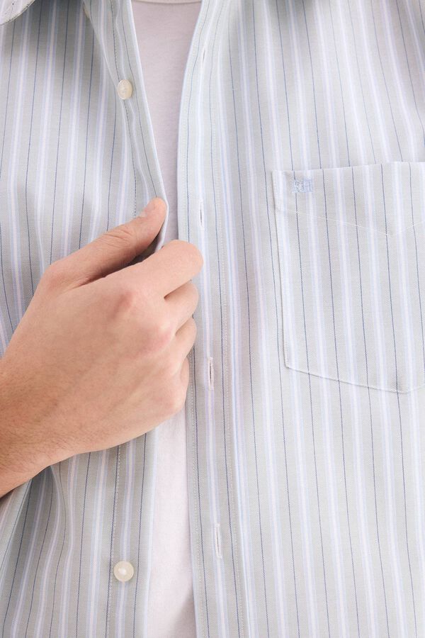 Pedro del Hierro Camisa non iron oxford rayas Verde
