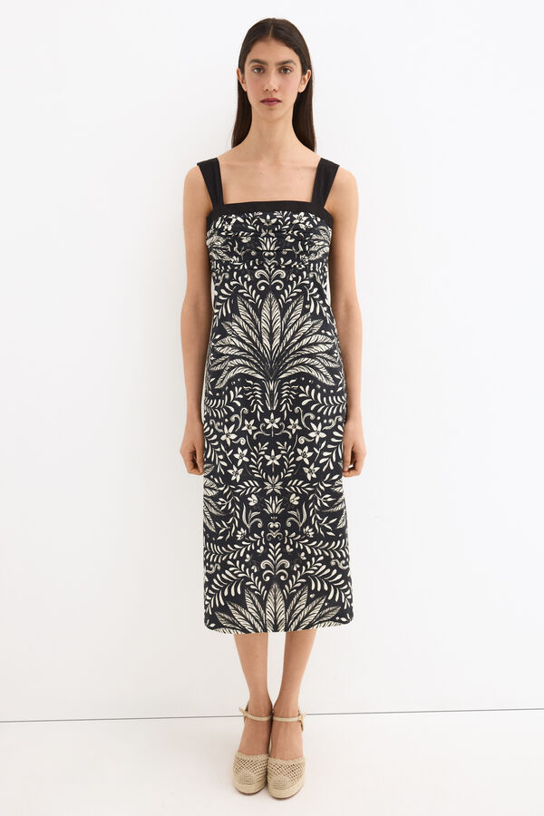 Pedro del Hierro Vestido algod&oacute;n entallado Gris