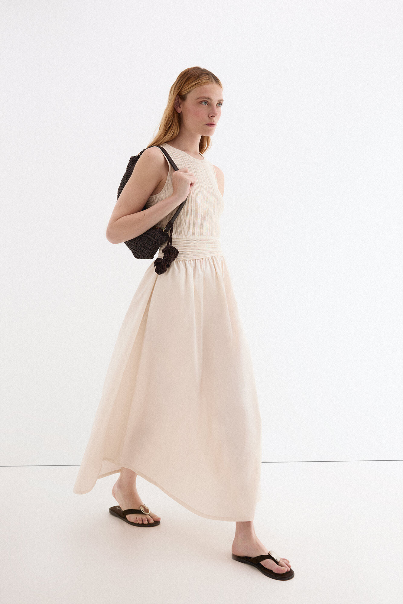 Pedro del Hierro Vestido combinado con cuerpo de punto