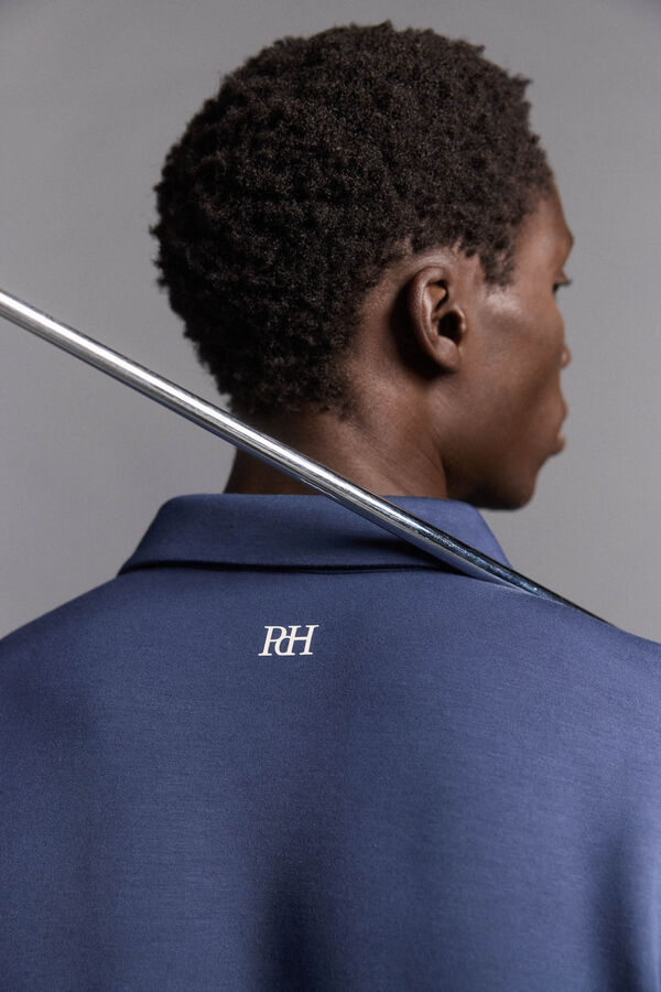 Pedro del Hierro Polo liso de manga larga golf Azul