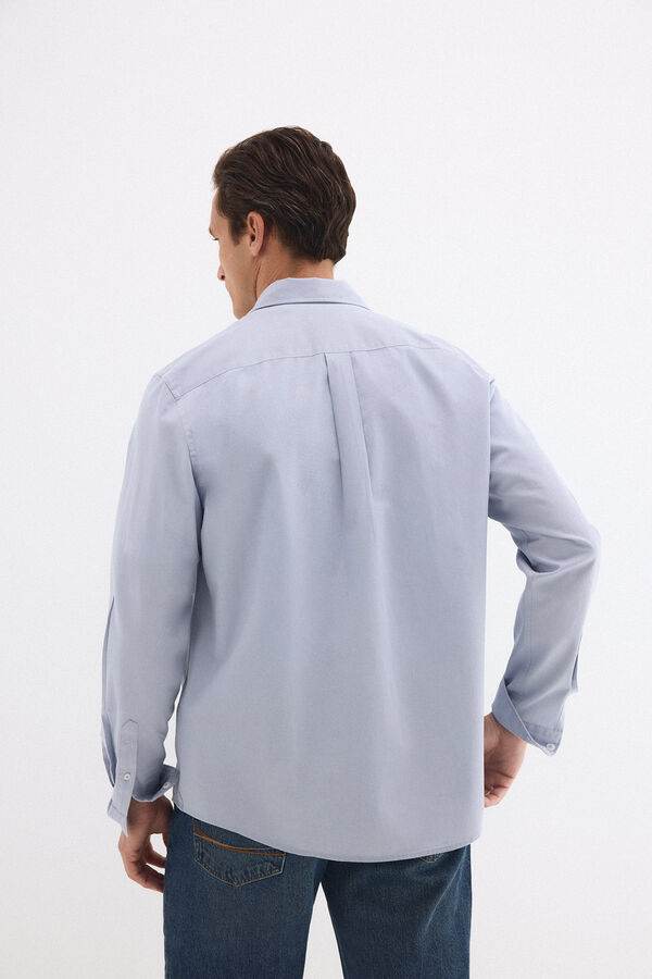 Pedro del Hierro Camisa lisa twill bolsillos Azul