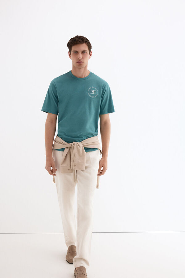 Pedro del Hierro Camiseta estampada logo Turquesa