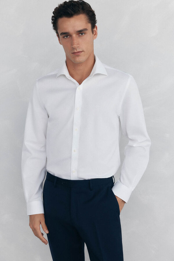 Pedro del Hierro Camisa de vestir lisa non iron + antimanchas Blanco