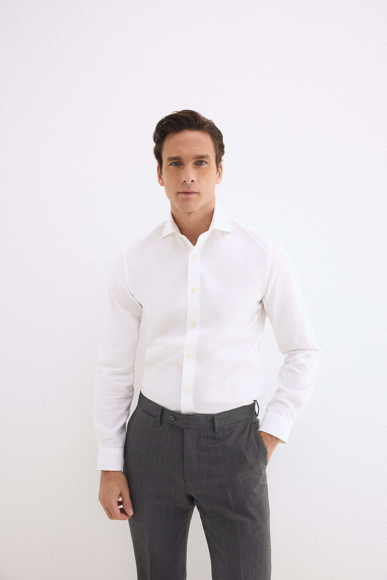 Pedro del Hierro Camisa vestir lisa non iron + antimanchas slim fit