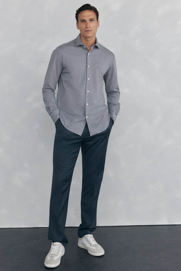 Pedro del Hierro Camisa lisa de punto Gris