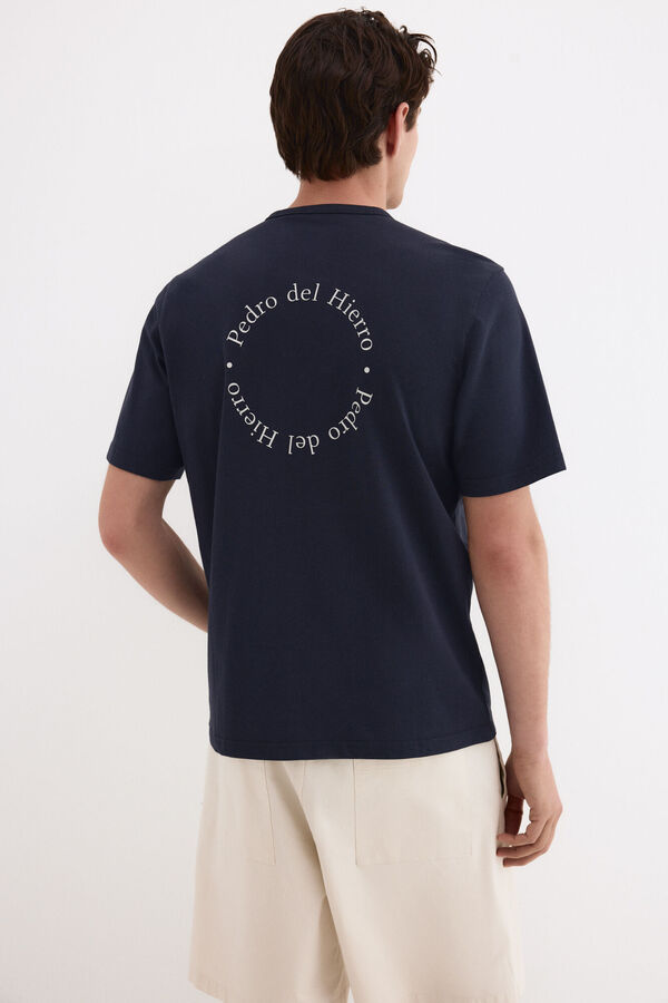 Pedro del Hierro Camiseta estampada logo Azul