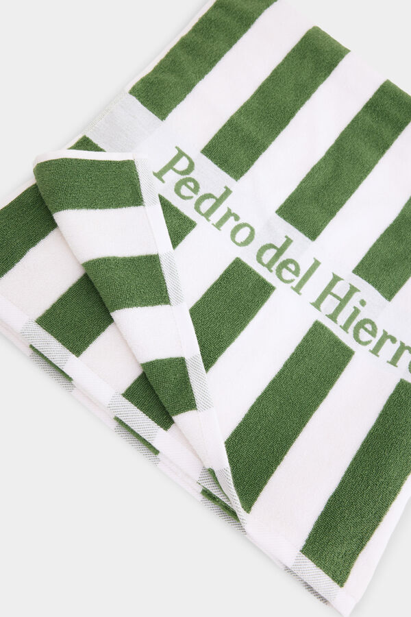 Pedro del Hierro Toalla playa rayas Verde
