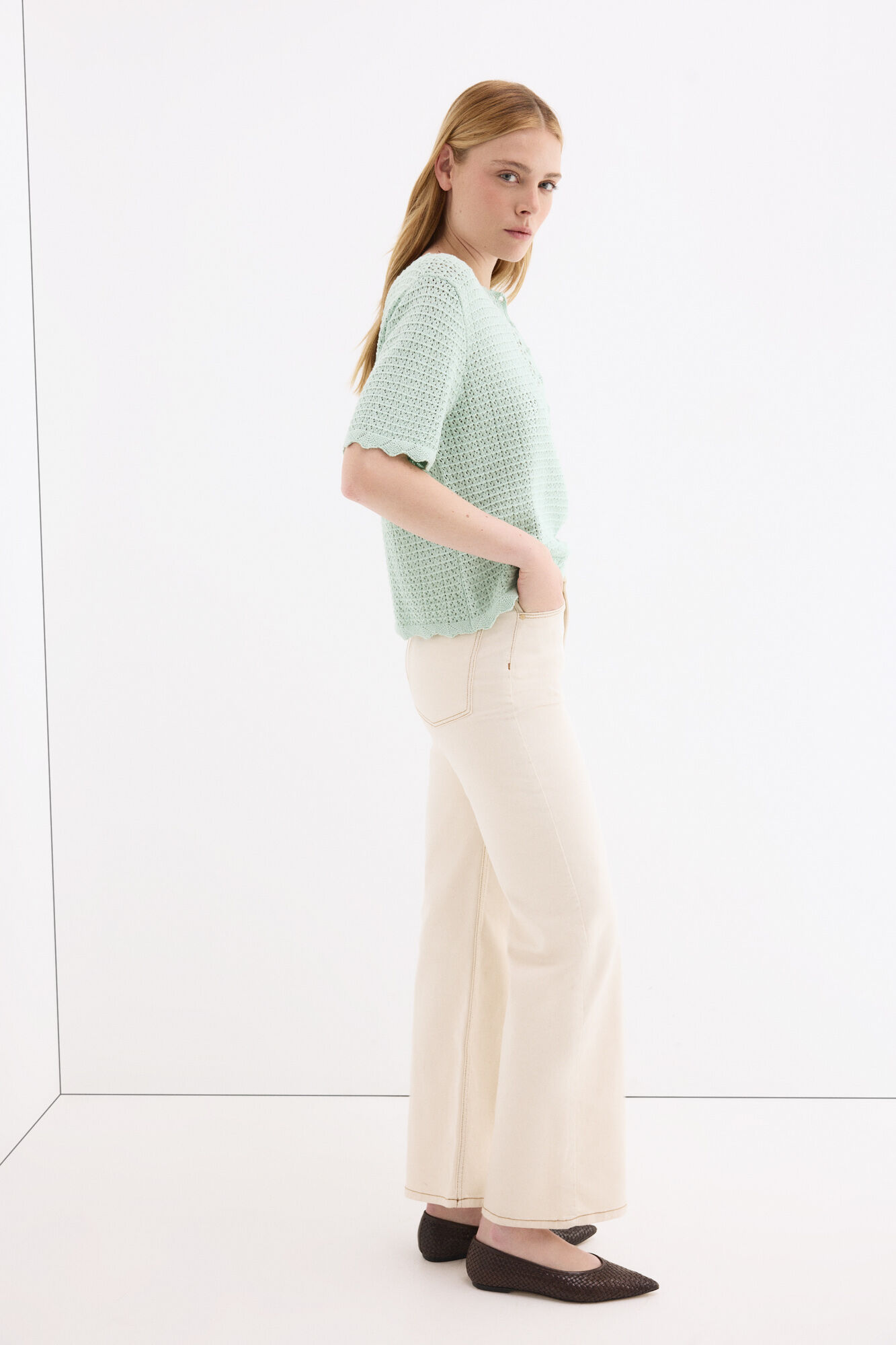 Pedro del Hierro Top de tejido crochet