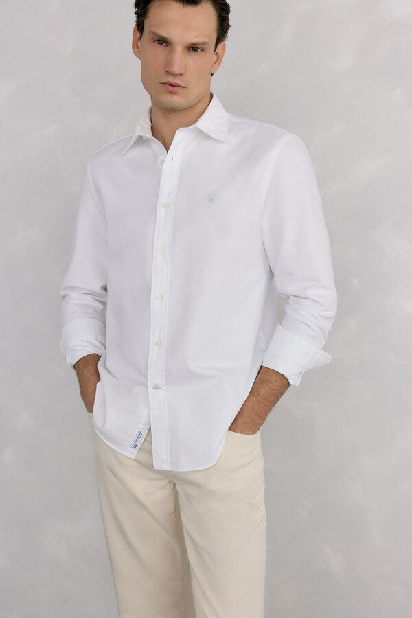 Pedro del Hierro Camisa iconic oxford liso Blanco