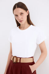 Pedro del Hierro Camiseta manga corta bordado a contraste Blanco