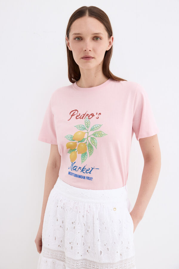 Pedro del Hierro Camiseta estampado pedro Rosa