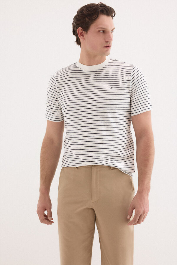 Pedro del Hierro Pantal&oacute;n lino worker regular Beige