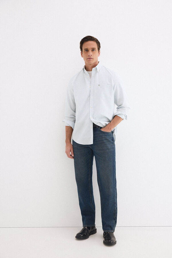 Pedro del Hierro Camisa non iron oxford cuadros Verde