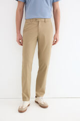 Pedro del Hierro Pantal&oacute;n estructura dobby regular Beige