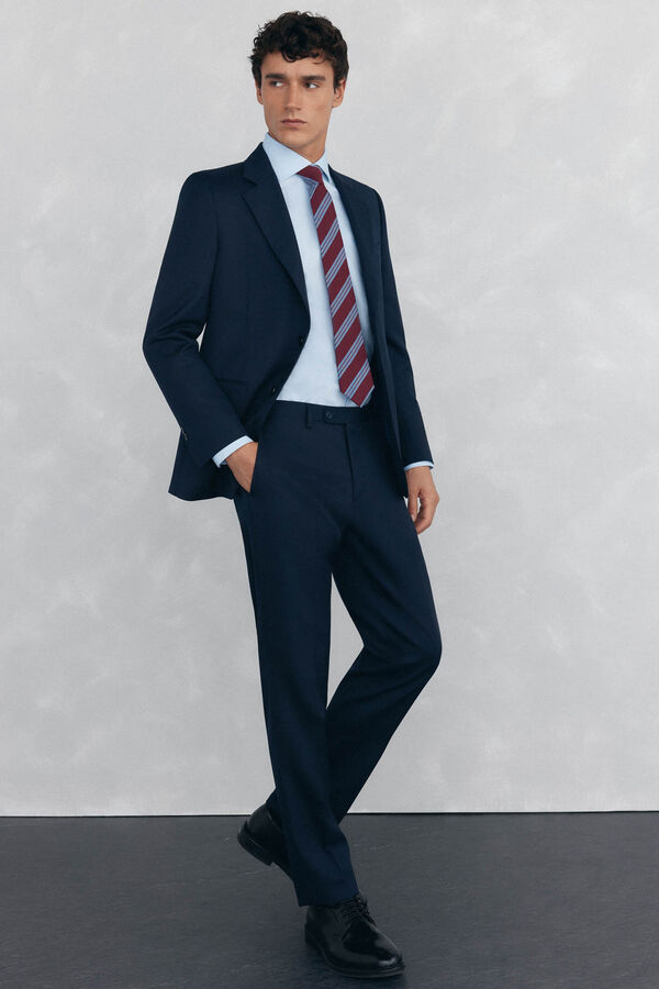 Pedro del Hierro Camisa de vestir lisa non iron + antimanchas Azul