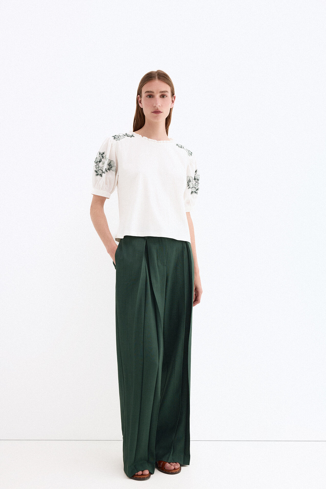 Pedro del Hierro Camiseta combinada con bordados
