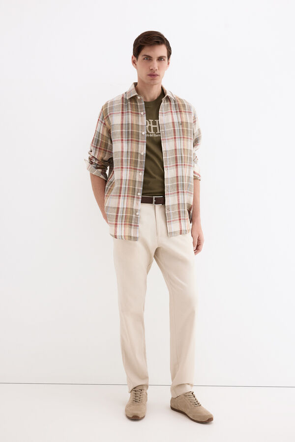 Pedro del Hierro Pantal&oacute;n chino confort Beige