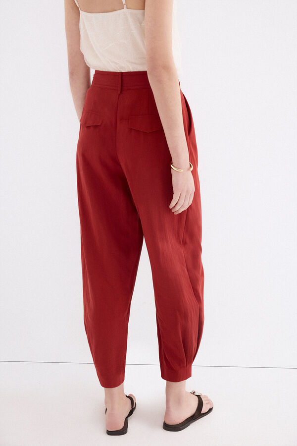 Pedro del Hierro Pantal&oacute;n con pinzas Rojo