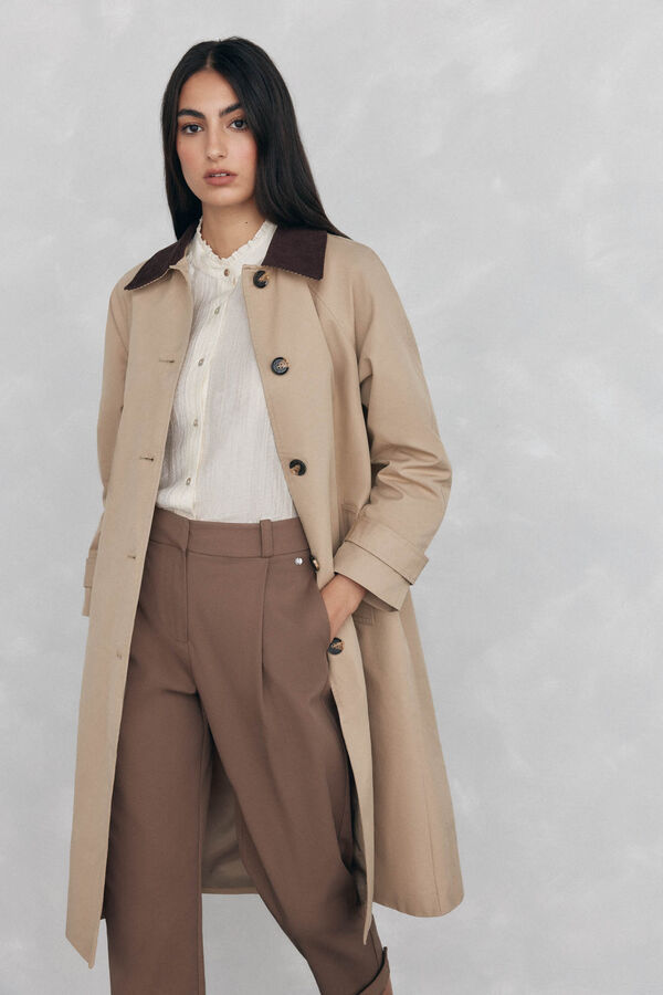 Pedro del Hierro Blusa holgada lisa Beige