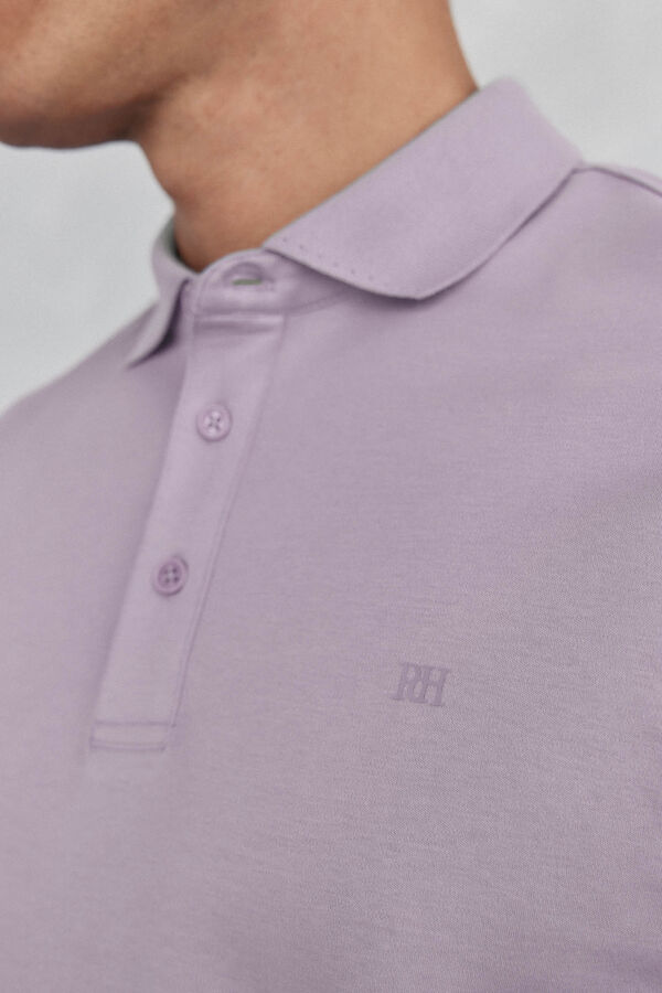 Pedro del Hierro Polo mercerizado manga larga Morado
