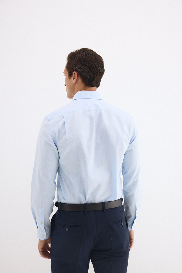 Pedro del Hierro Camisa vestir cuadros non iron + antimanchas Azul