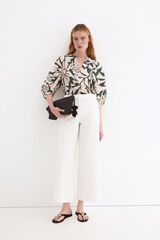 Pedro del Hierro Pantalones wide flare cl&aacute;sicos Blanco