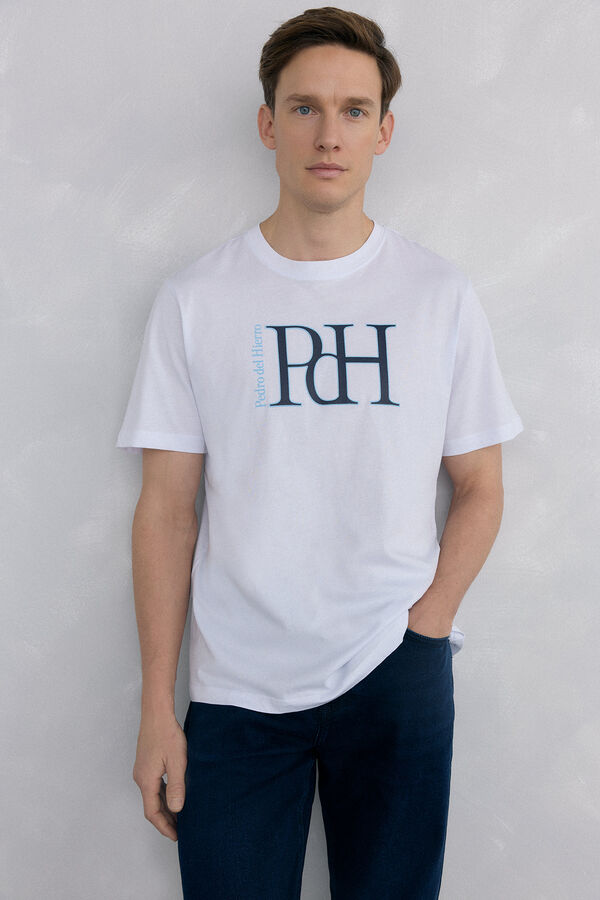 Pedro del Hierro Camiseta logo grande Blanco